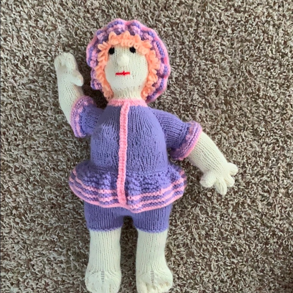 Hand knitted swim lady doll